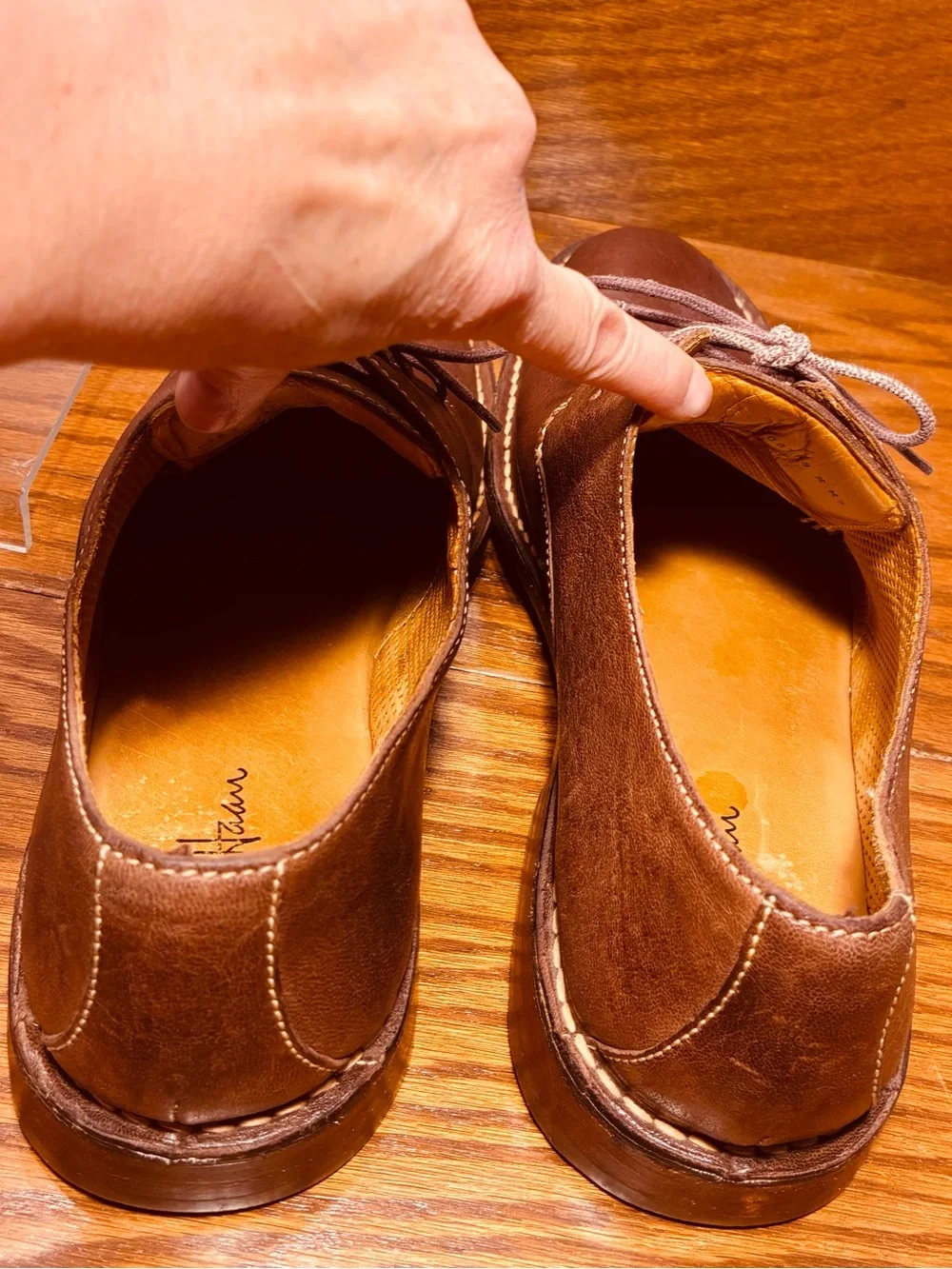 Cole Haan Contrast Stitch Derby Shoes Brown Leather Men’s Size 11